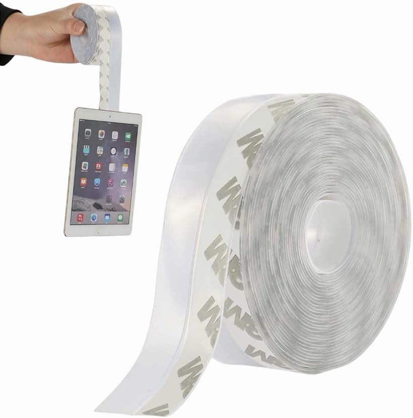 Kastetards 5-Meter Silicone Windproof Strip, Adhesive Tape, Transparent Sealing Strip for and Rainproof Doors Windows, 25Mm Wide, Used Gaps in Doors, Windows Shower Glass image number 1