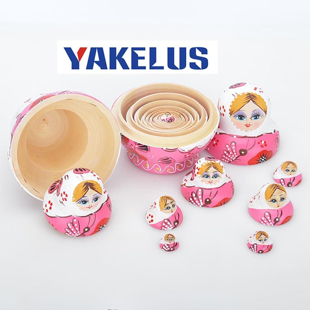 10Pcs Russian Nesting Dolls Matryoshka Handmade01071