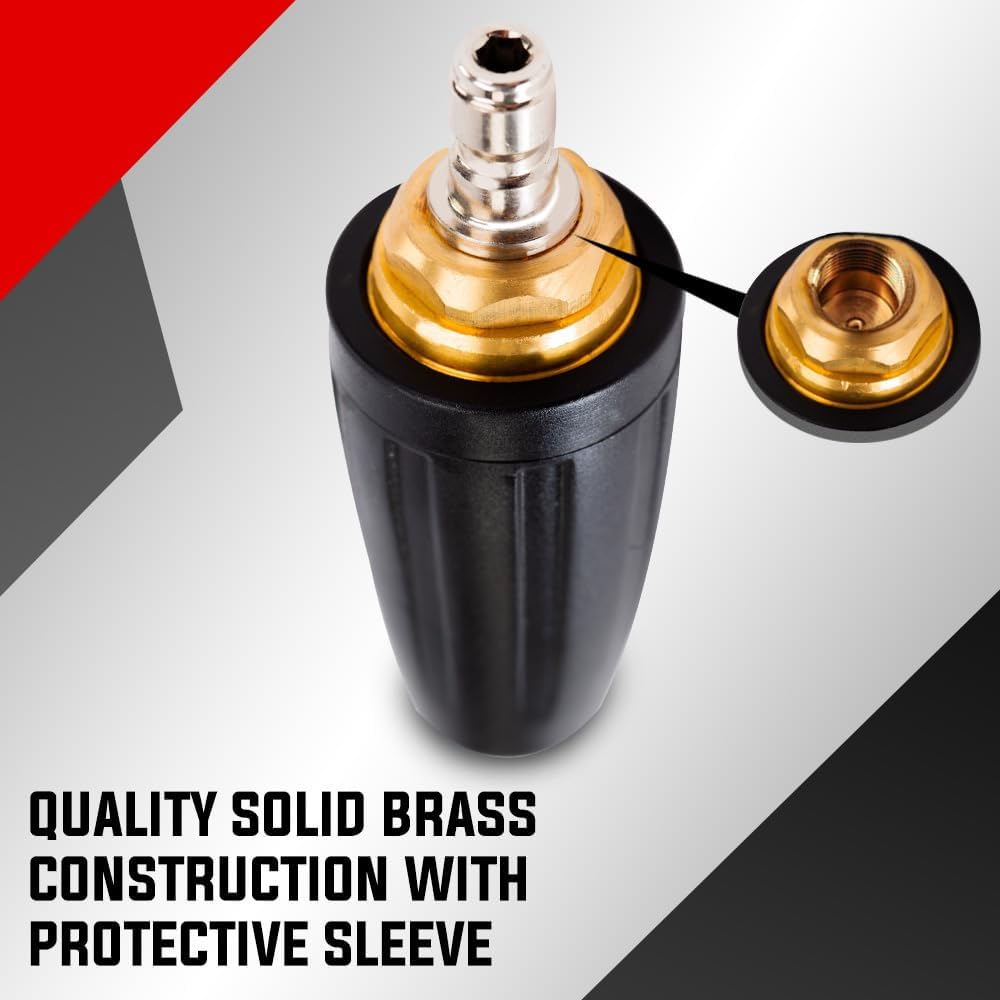 JET-USA Turbo Head Nozzle for High Pressure Washer Cleaner Standard 1/4 Inch BSP Quick Connect Max 5000PSI Pressure image number 2