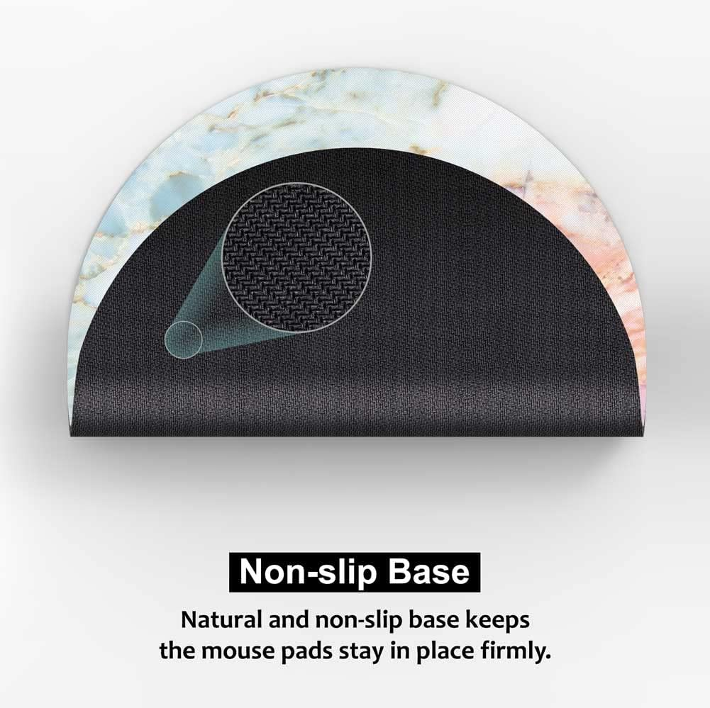 Small Mouse Pad 7.9 X 7.9 Inch, Audimi round Mouse Pad for Laptop Wireless Mouse Home Office Travel, Portable & Washable Cute Marble image number 2