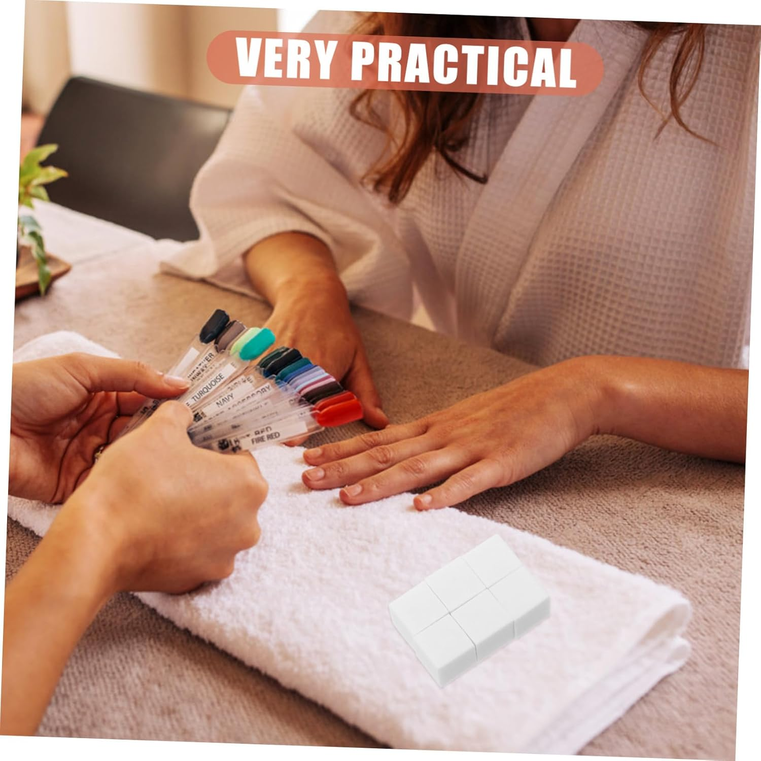 DEARMAMY 100Pcs Small Square Nail Sponges Soft Blending Makeup Sponges for Manicure Precise Mini Convenient Travel Use Nail Art Tools image number 5