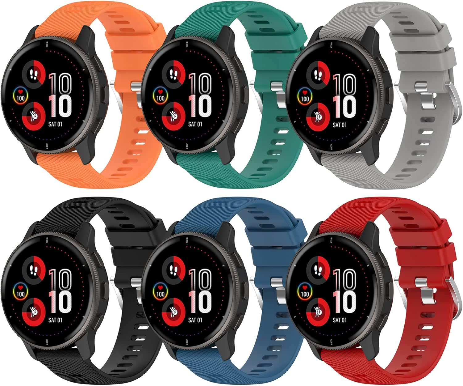 Tencloud 6Colors Bands Intended for Garmin Forerunner 255 Watch Bands (Not for the 255S)22Mm Band, Silicone Wrist Strap Replacement Accessories Band for Forerunner 255 Music image number 6