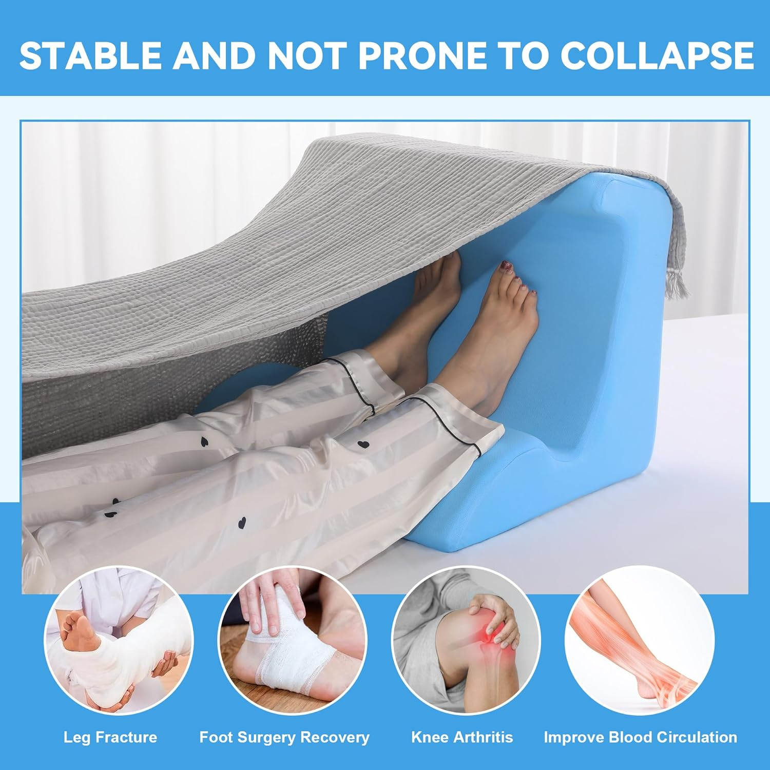 ROYALAY Blanket Lifters for Foot of Bed, Leg Elevation Pillows for after Surgery, Foot Pillows for Elevation While Sleeping, Foot Surgery Recovery Supplies for Foot, Ankle, Leg, Knee, Toes Pain image number 1