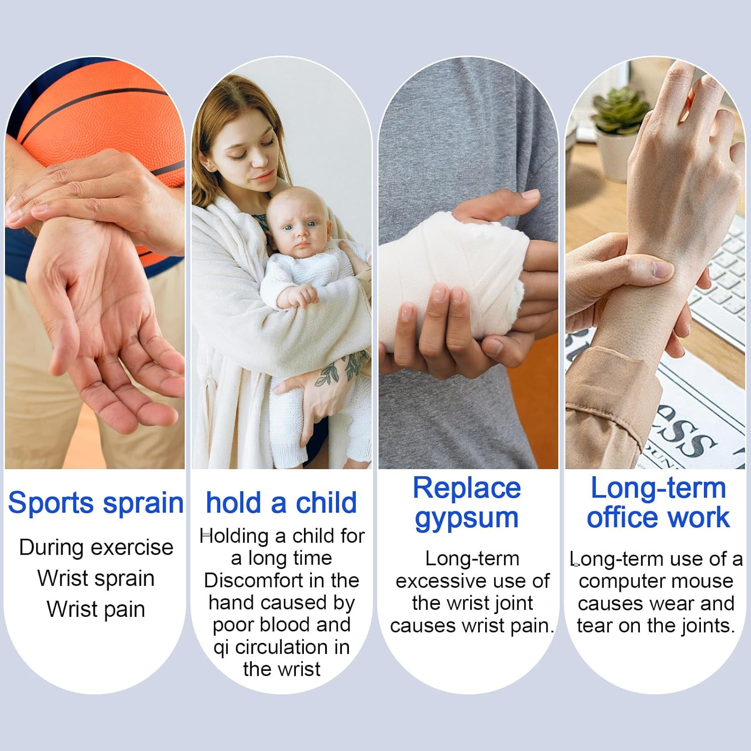 Wrist Brace for Carpal Tunnel, Adjustable Night Wrist Support Brace with Splints Right Hand with 6 Metal Stabilizers, Wrist Support Wrap Support for Arthritis, Sprain, Sleeping, Working (Gray, Left) image number 4