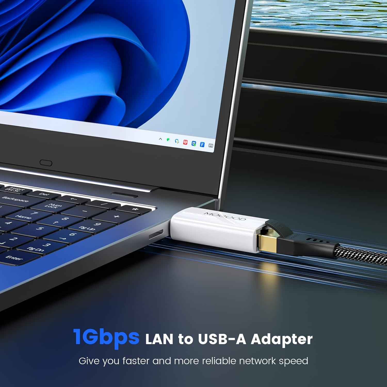 MOGOOD USB 3.0 to Ethernet Adapter, USB 3.0 to Gigabit Ethernet Network Adapter, USB to RJ45 Lan Adapter, 100/1000 Mbps RJ45 Internet Adapter for Chromebooks, Laptops, Desktops, Macbooks, Surface Pros image number 3