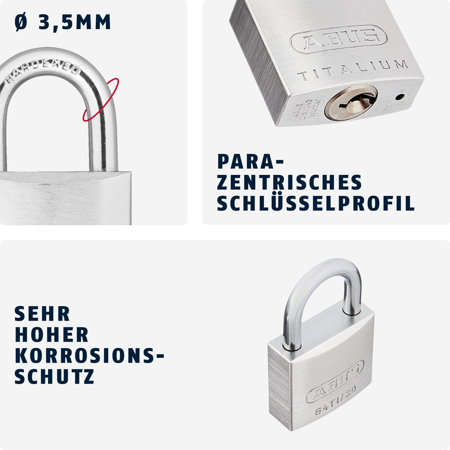 64Ti/20 20Mm Carded Titalium Padlock (Pack of 2) image number 2