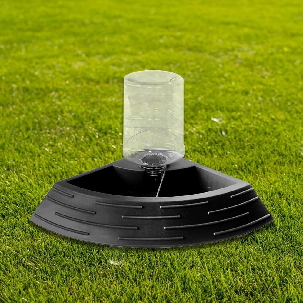 NUZAMAS Reptile Automatic Water Feeder Waterer Terrarium Corner Bowl Habitat Decor Turtle Food and Water Bowl for Frogs Spiders Amphibians Chameleon Gecko Black image number 2