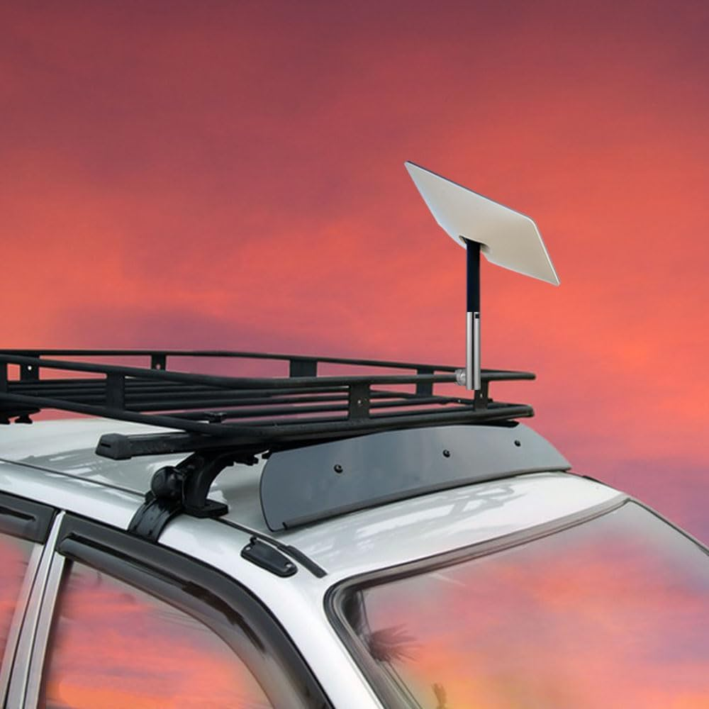 Stainless Steel Rail Mount for Starlink Dish RV Ladder Car Vehicles Roof Rack,360&deg; Rotating Pipe Mounting Kit for Yacht Sailboat Railing Marine Boat Pole Adapter Tube Holder Base(2Inch,200Mm)