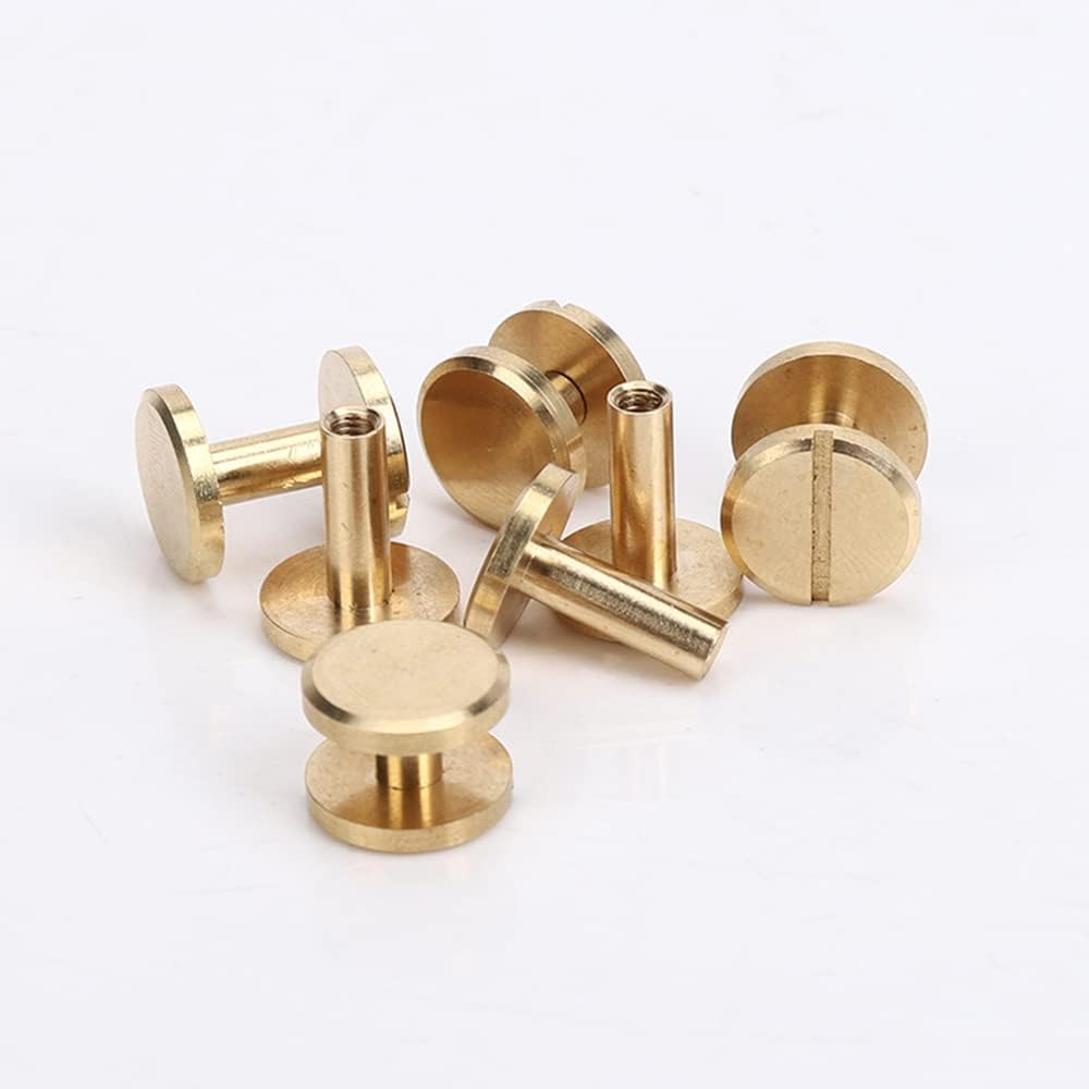 20PCS round Belt Screw Leather Craft Chicago Nail Brass Rivets Stud Head Wallet image number 1