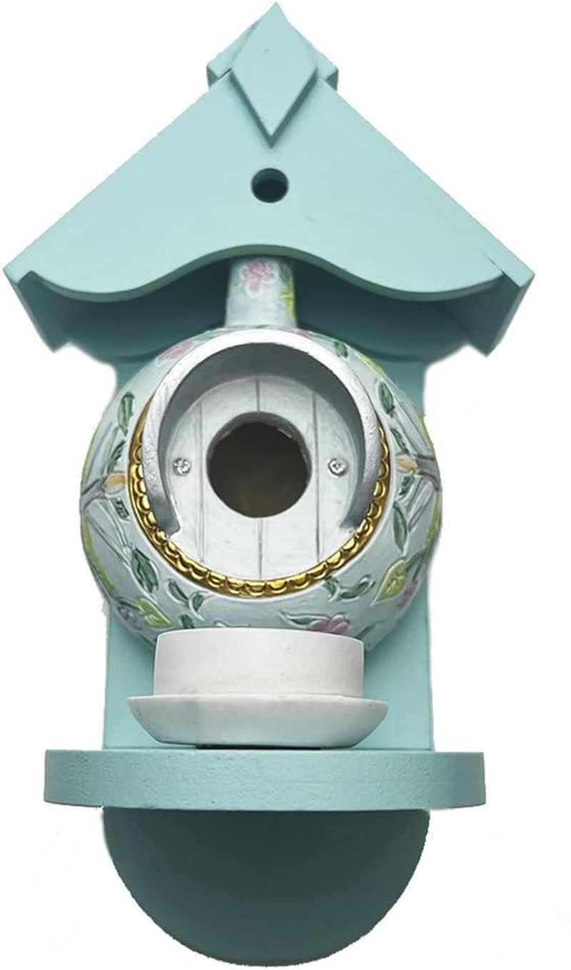 Bird Houses,Birds Feeder House,Tea Cup Bird Feeder,Vintage Wall Hanging Resin Decoration,For Outdoors Garden Patio Backyard Wall Decor,For outside (Red)