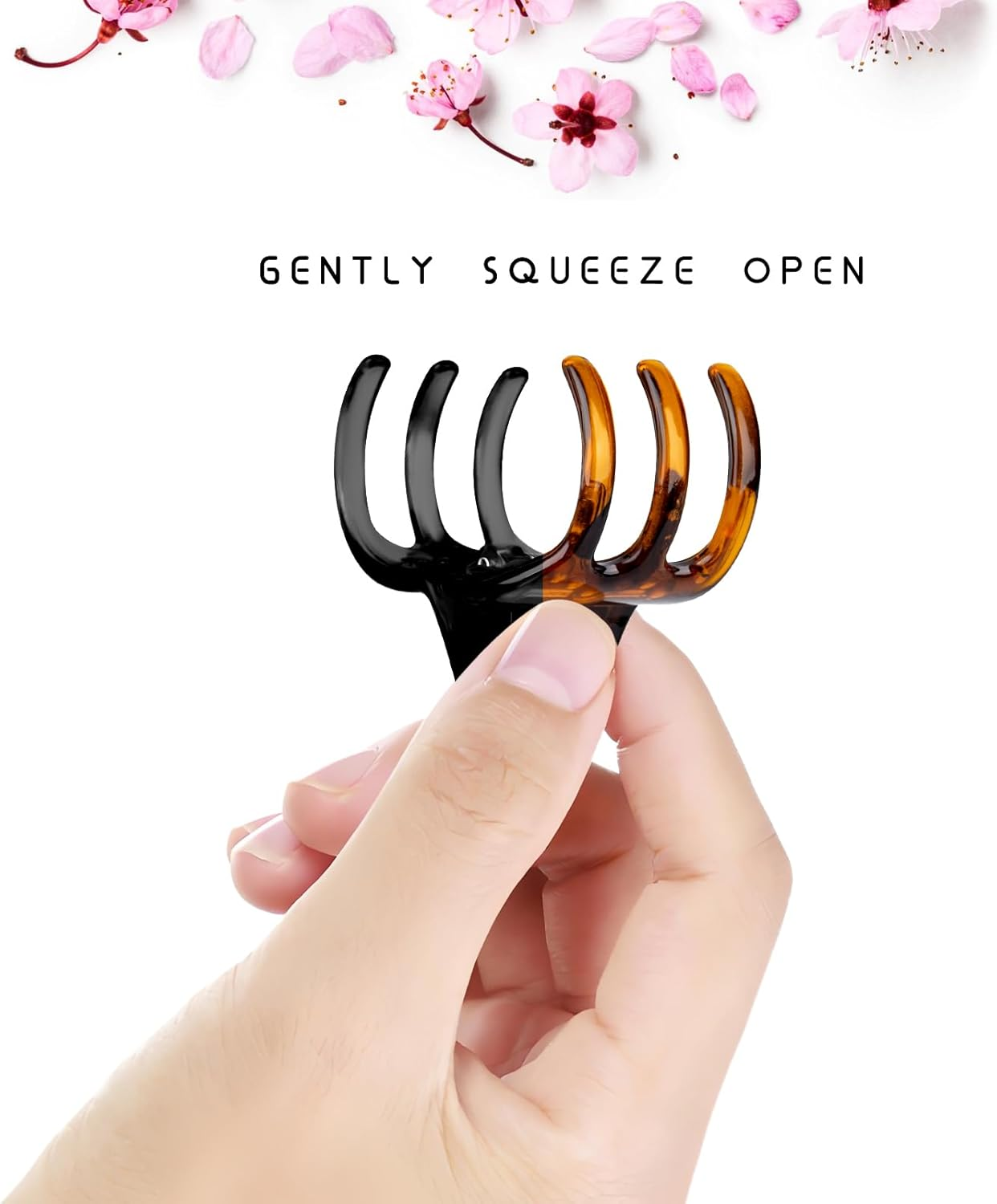 6-Piece Hair Claw Clips-1.3 Inch Jaw Clips That Won'T Let Yourthick or Medium Hair Escape, Nonslip Wonders for Women and Girls' Hair Accessories Black and Amber image number 2