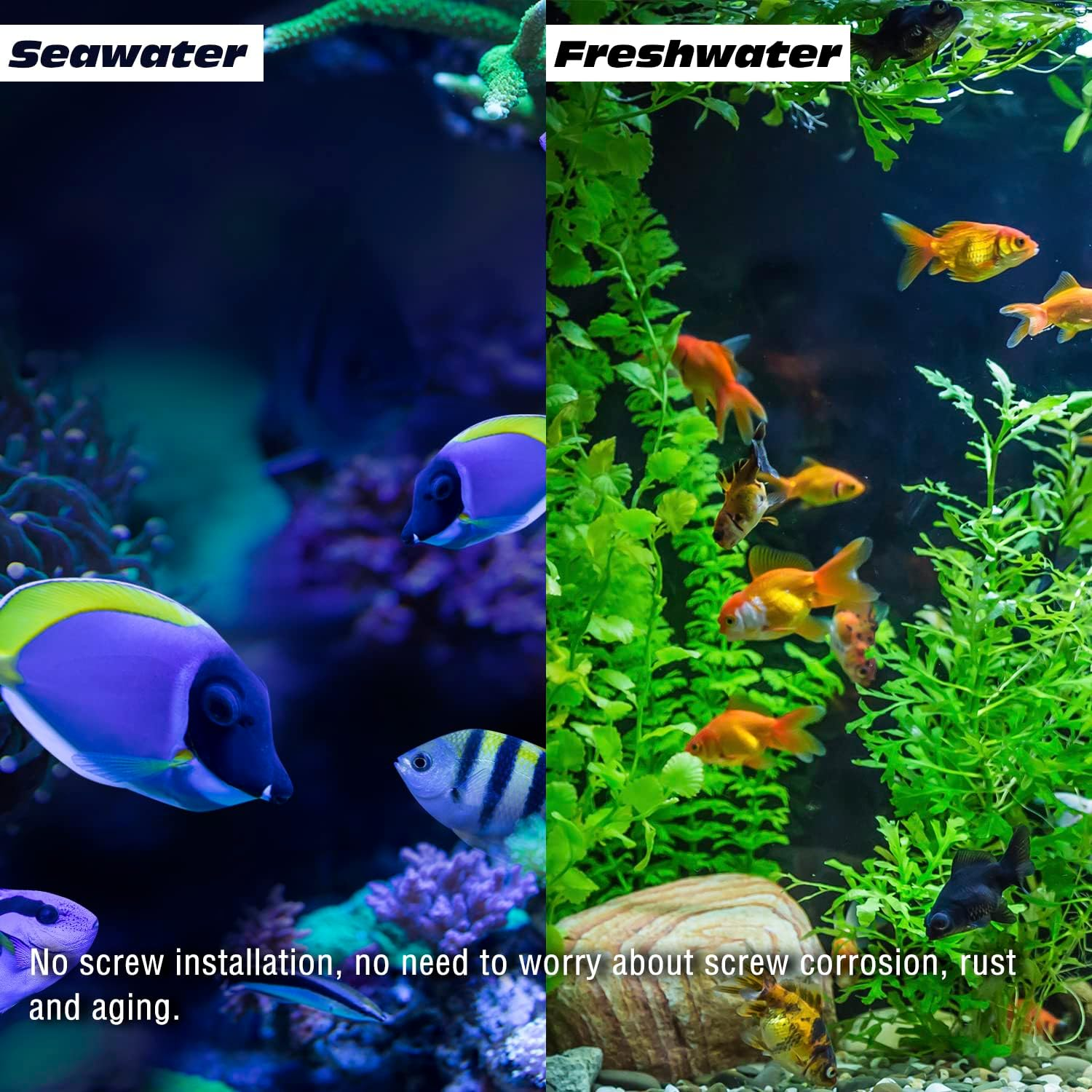 Yukihalu Algae Scraper, Fish Tank Cleaner Tool Kit with 10 Blades, Aluminum Alloy Long Handle 25.6Inch/65Cm, Tool-Free Installation, for Glass Aquariums