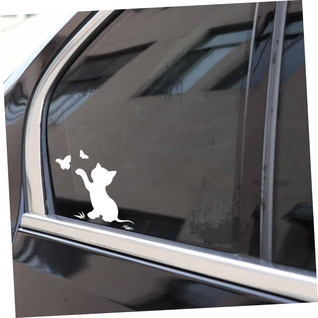 ELAYARD 4 Pcs Flapping Cat Car Sticker Black and White Cover Scratch Pet Material Reflective Effect Stylish Cartoon Decals for Cars Exterior Protection and Decoration image number 6