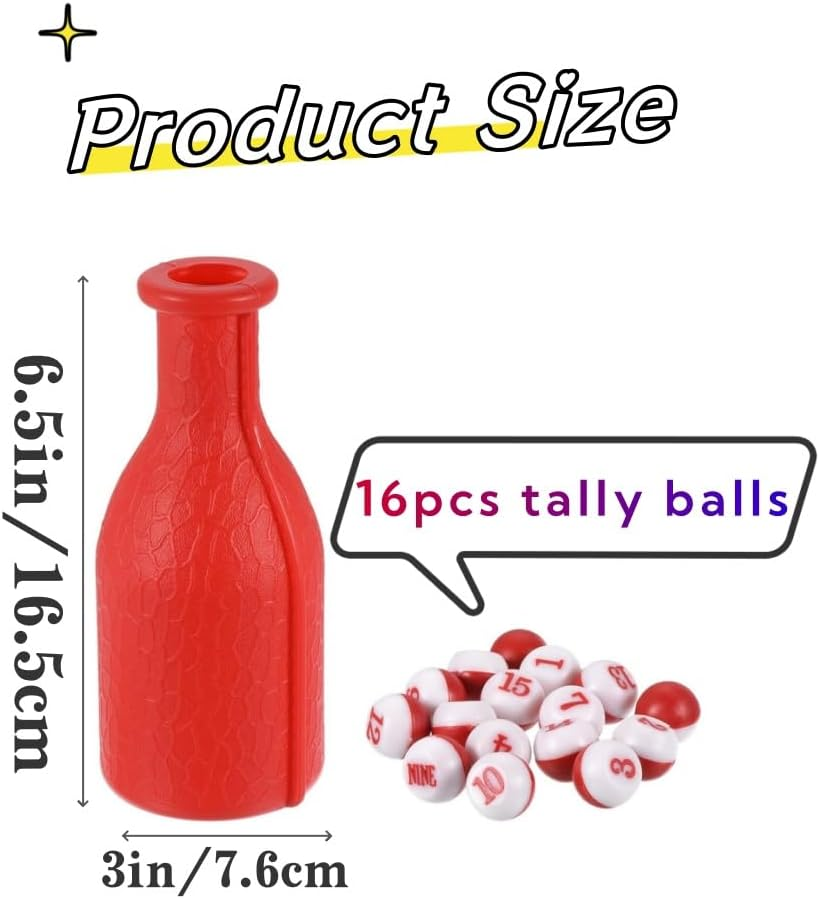 Billiards Digital Dice and Billiard Dice Bottle Kit,Billiard Game Kelly Pool Shaker Bottle with Standard 16 Numbered (Red) image number 5