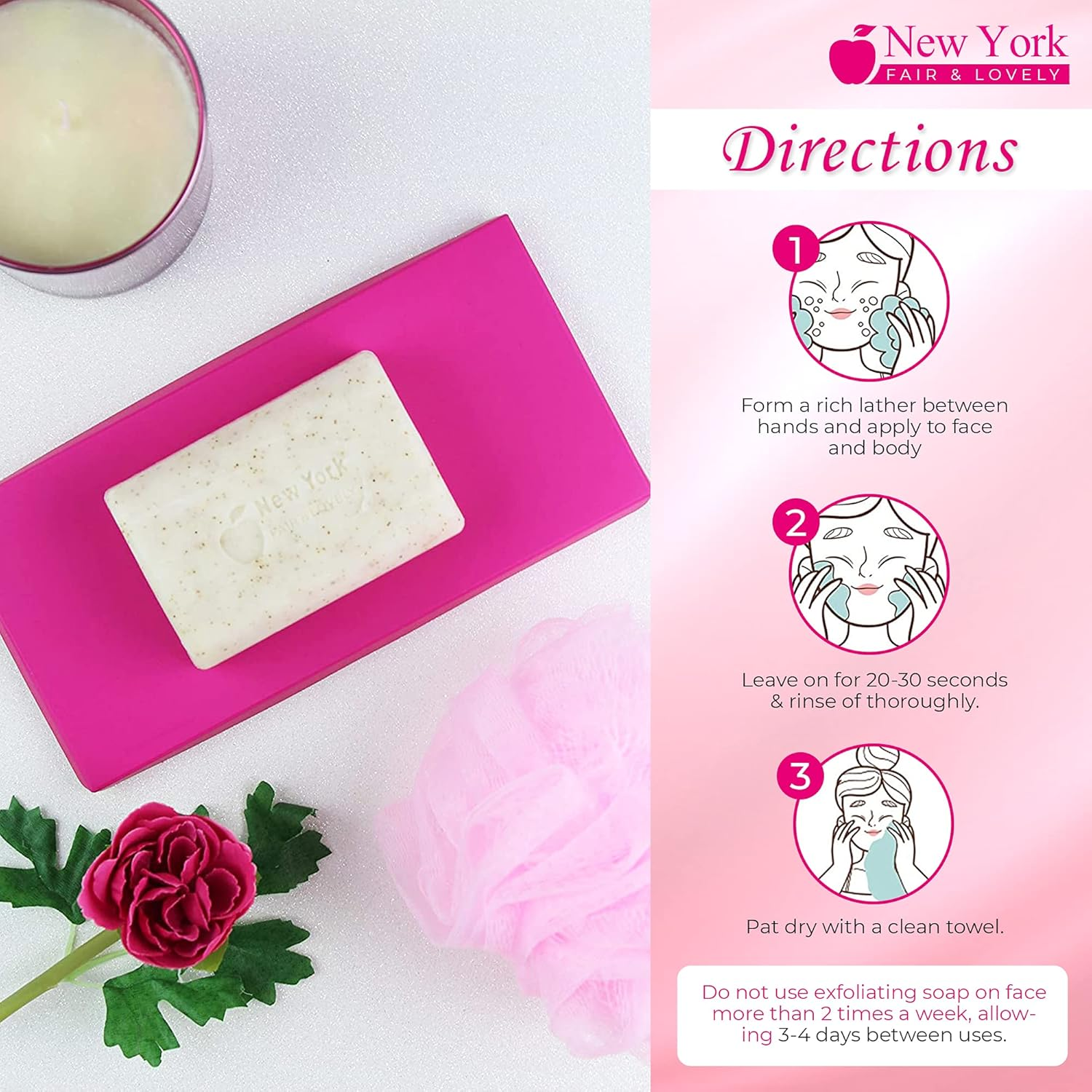 New York Fair and Lovely Exfoliating Soap 200G image number 2