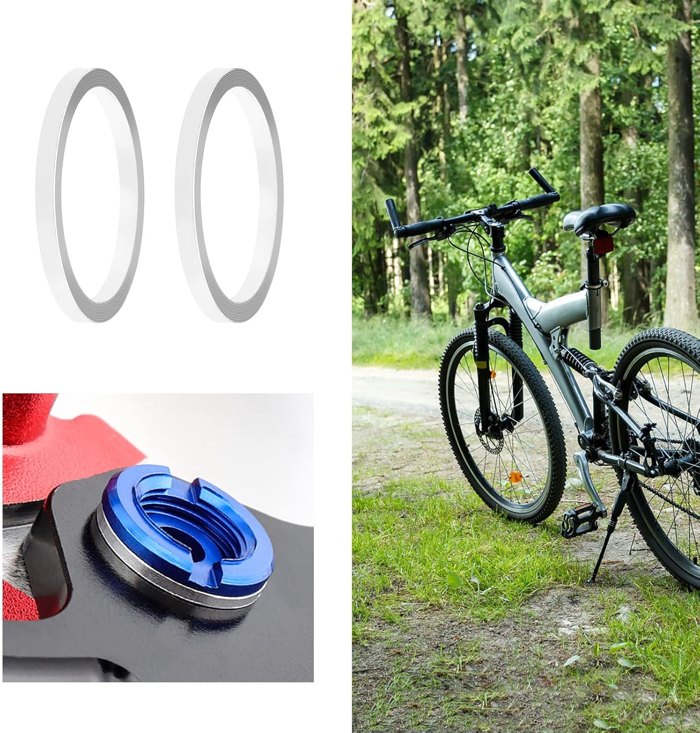 Ecsing 10PCS Bicycle Chainring Bolt Spacers Washer Aluminum Alloy Double Ring to Single Gasket for Bike Headset Chainwheel Chainring 10Mm Inner Diameter image number 3