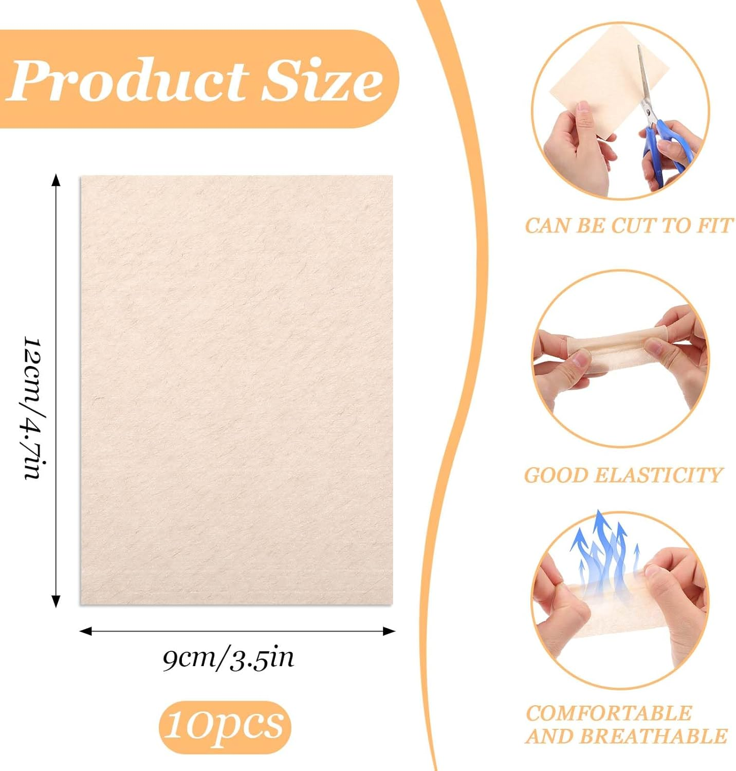 Piriuuo Pack of 10 Tattoo Cover up Tape, 12 X 9 Cm Waterproof Body Tattoo Cover up Sticker, Breathable, Sweatproof Tattoo Cover Tape, Can Be Cut to Size for Tattoo Scars and Birth Marks, Skin Colour image number 6