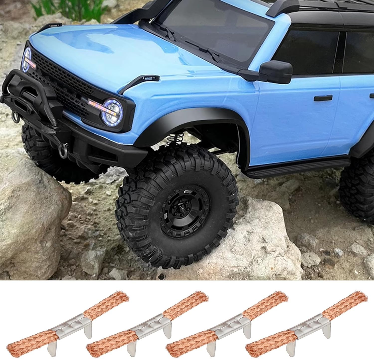 Emsea 20Pcs Remote Control Car Conductive Brush Toy Car Metal Brush Toy Car Accessories for Remote Control Track Racing Car Electric Remote Control Toy Car image number 1