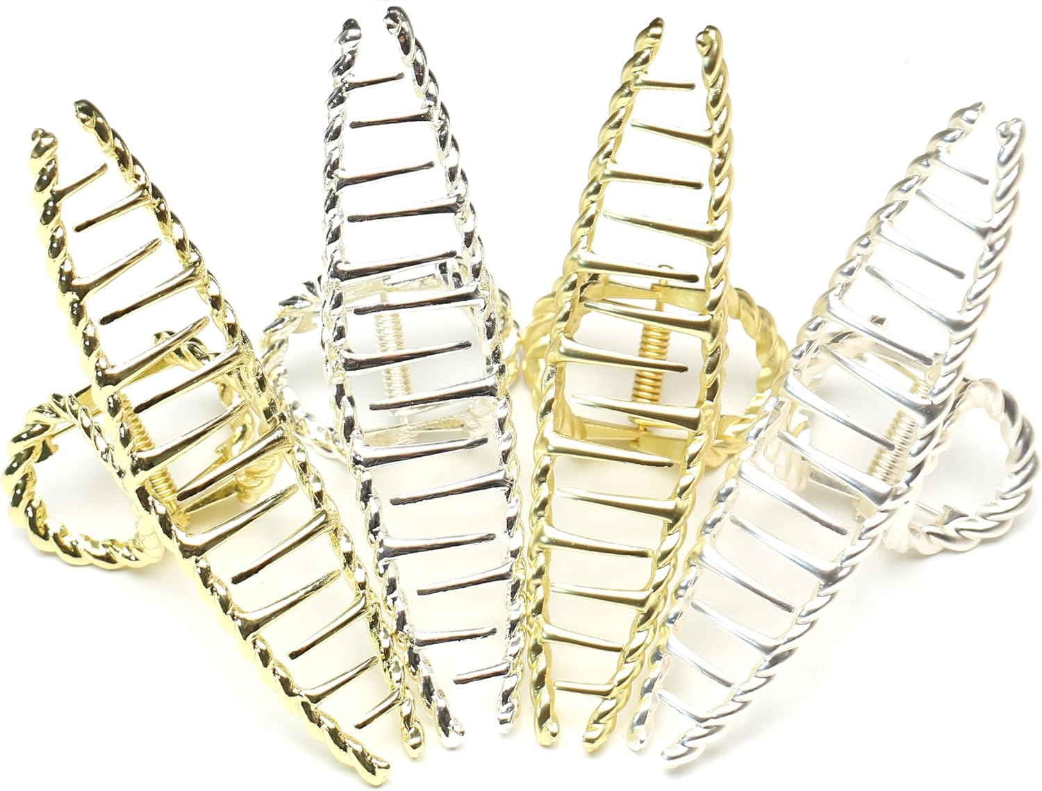 Qingoo Large Cross Metallic Hair Clip Beautiful Women'S Hair Clip Headdress Elegant Hair Accessory 1 Piece (11.5 Cm X 4.3 Cm, Gold) image number 5