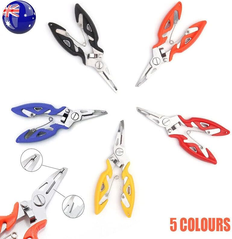 AIMALL Fishing Pliers Scissors Line Cutter Braid Split Ring Tool Lip Grip,Stainless Steel Multi-Functional Fishing Tackle - Yellow image number 3