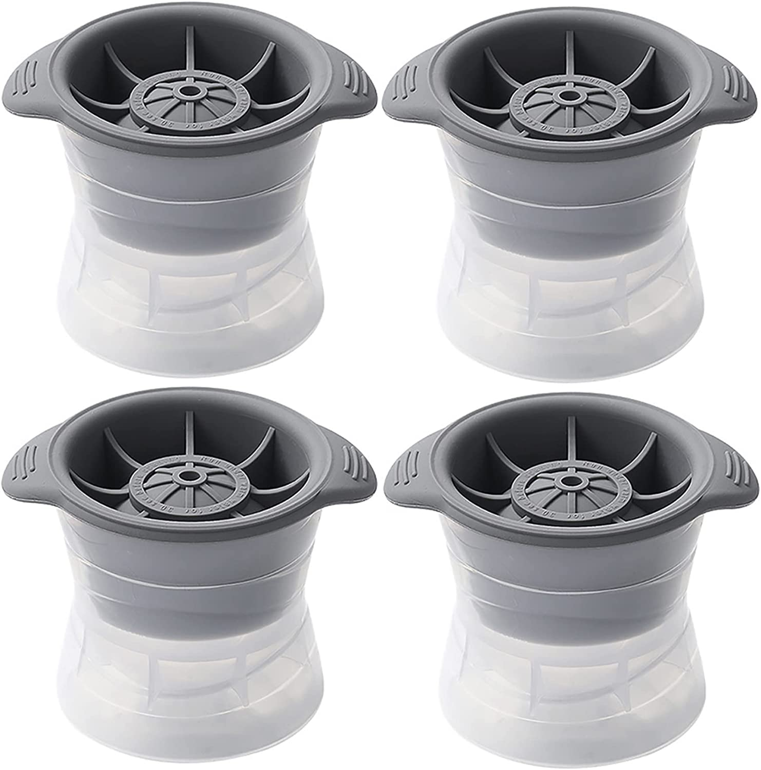 PIPITA 4Pcs Circular Ice Hockey Mold, 7.5 Cm Silicone Ice Sphere Moulds for Whiskey Tumbler Glass, Crystal Bourbon Glass, Freezer Ice Mold Ice Cube Trays image number 3