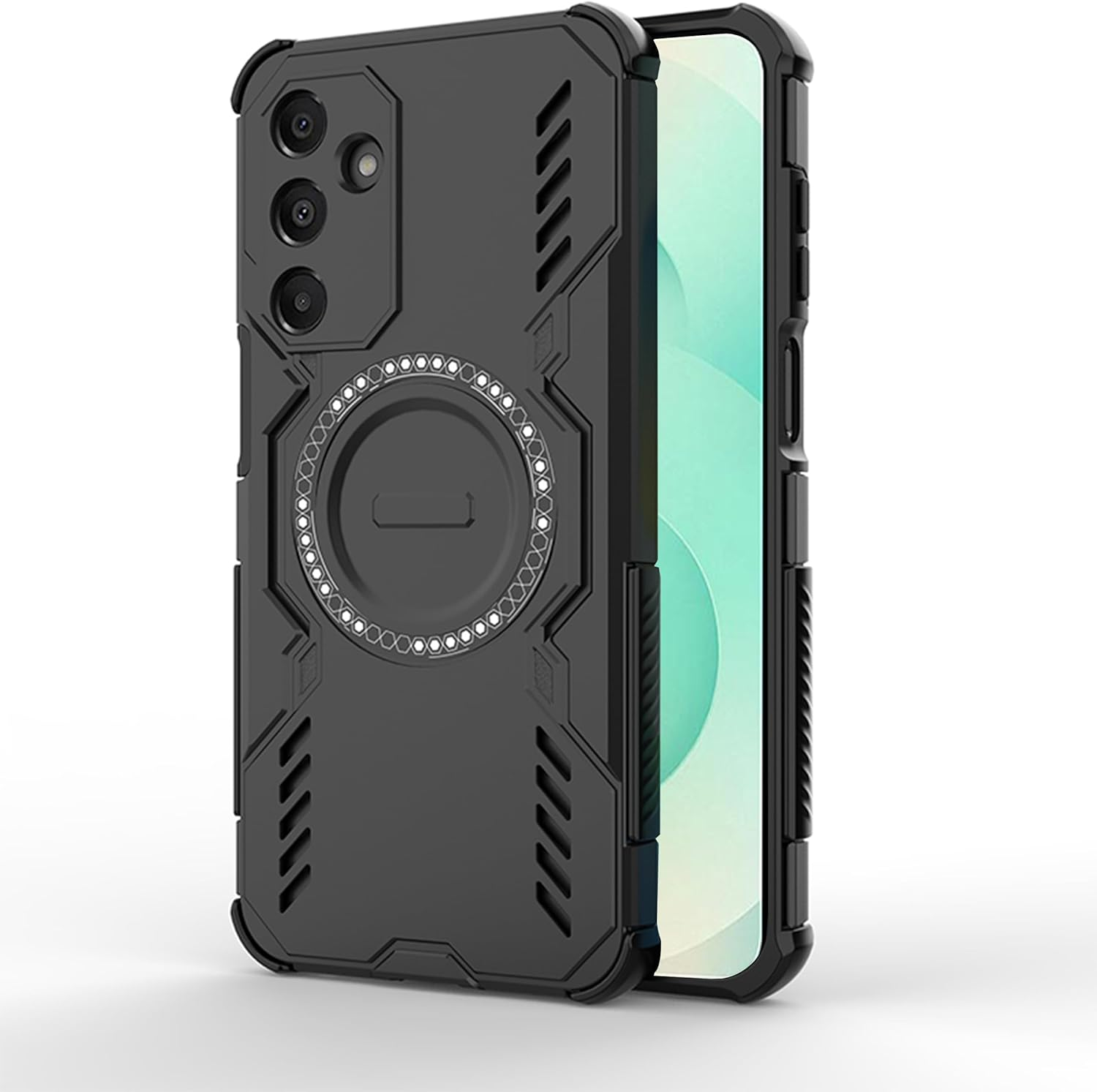 Orgsty Case for Samsung Galaxy S25 Plus/S25+, Cooling Magnetic Case for Mag Safe, Ultra Thin Heat Dissipation, Military Shockproof TPU Mobile Phone Case, Black image number 6