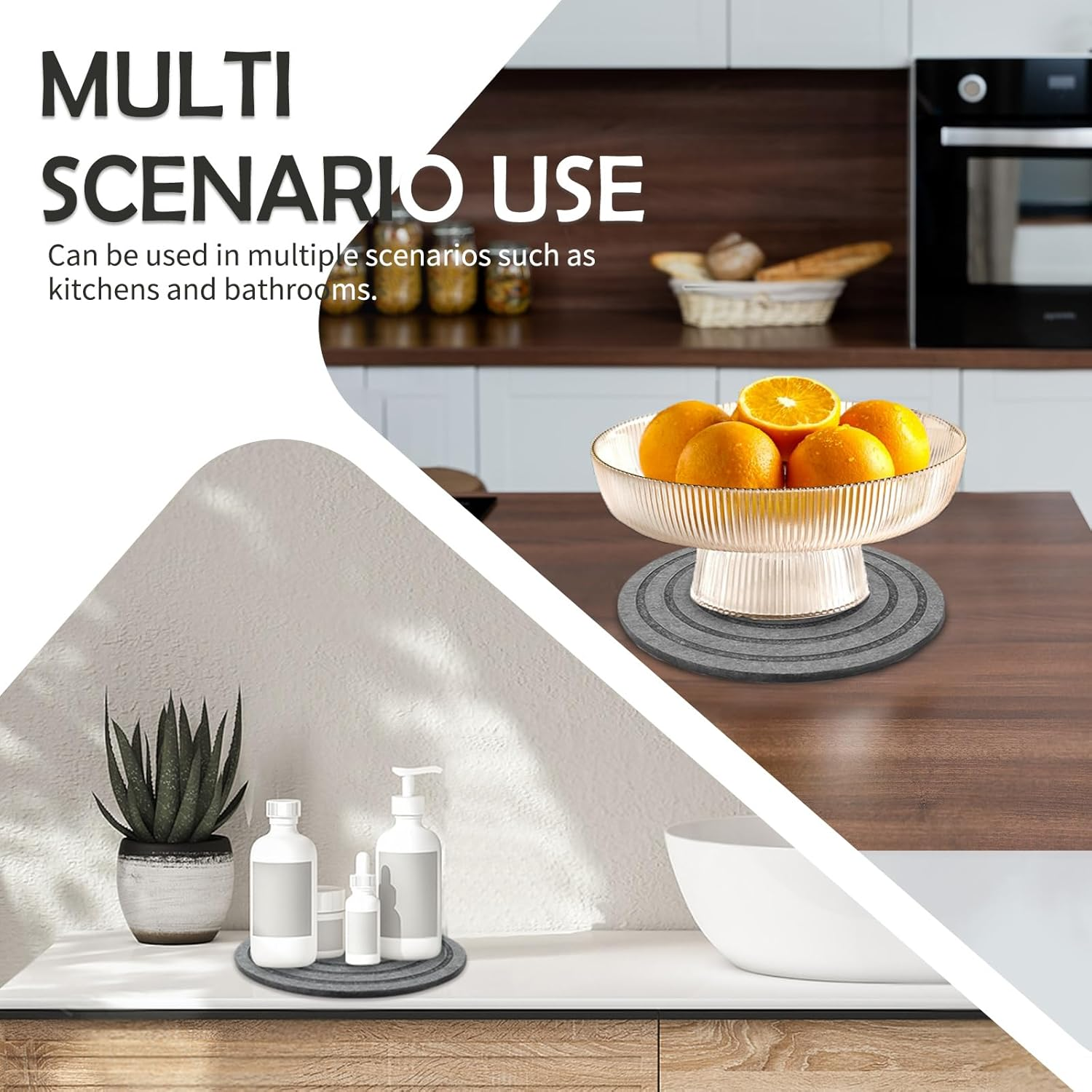 4 Pack Quick Dry Plant Saucer 7 Inch Plant Trays for Pots, Quick Dry Flower Pot Saucers Diatomaceous Earth Tray, Plant Water Catcher Tray Saucers for Potted Plants (Gray) image number 1