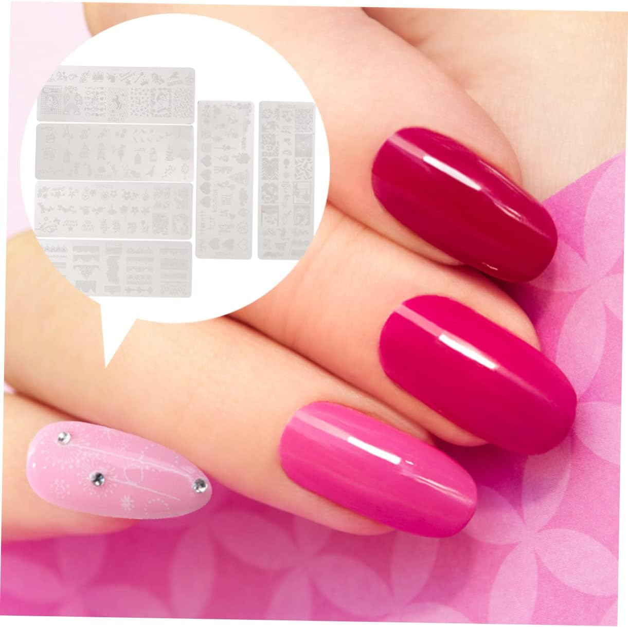 Gogogmee 6Pcs Nail Stamping Plates Manicure Templates Steel Nail Art Decorations image number 4