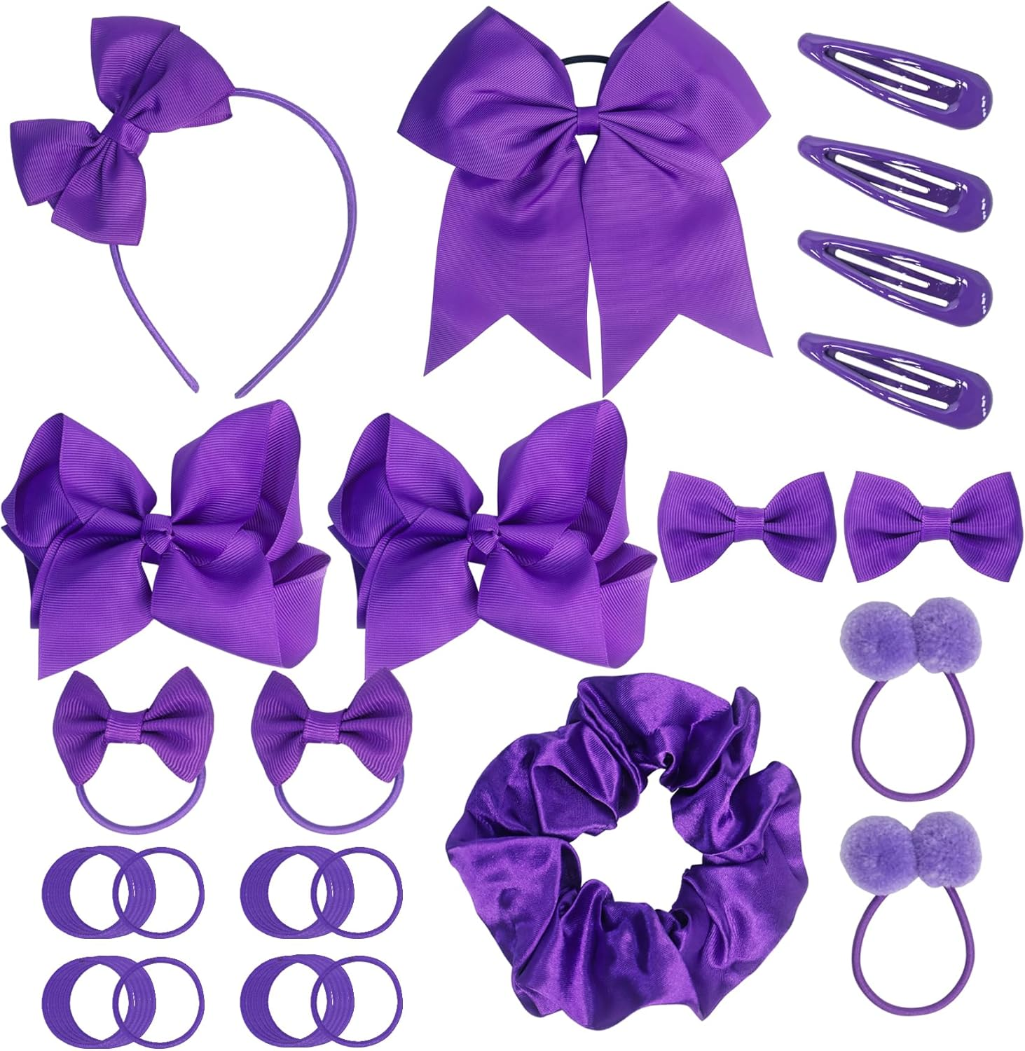 45Pcs Red School Girls Hair Accessories Kit Red Bow Headband Hair Clips Ponytail Holder Bow Hair Barrettes,Hair Accessories for Girl Birthday Gift