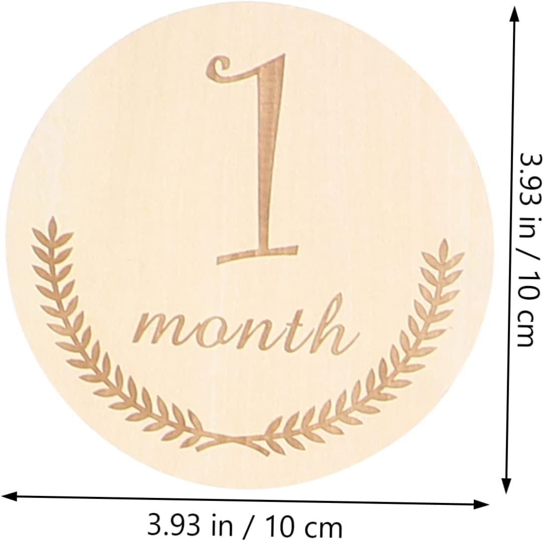 12Pcs Milestone Wooden Cards Set for Newborn Photography Friendly Monthly Souvenir Props Durable Creative Keepsake Accessories for Photo Sessions image number 1