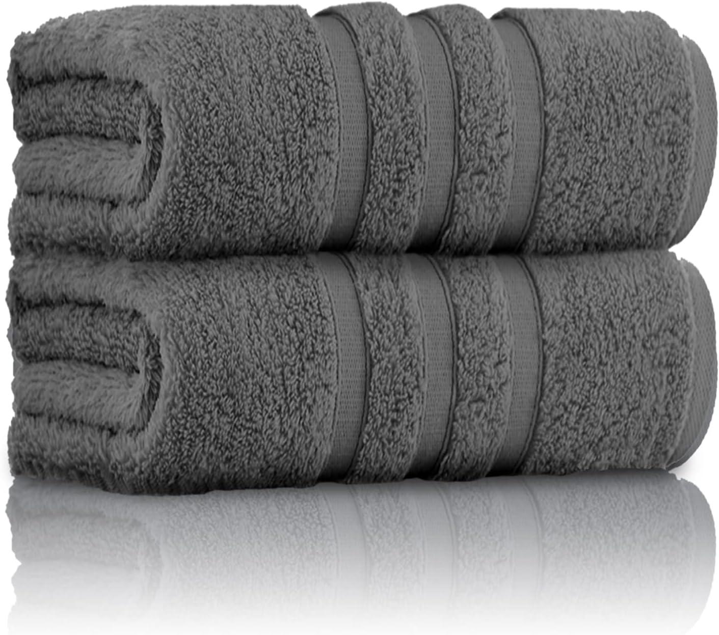 GC GAVENO CAVAILIA Pack of 2 Ultra Soft Super Absorbent Bath Sheets, 550 GSM 100% Cotton Line Texture Towels, Egyptian, Cocoa, 80X140 Cm