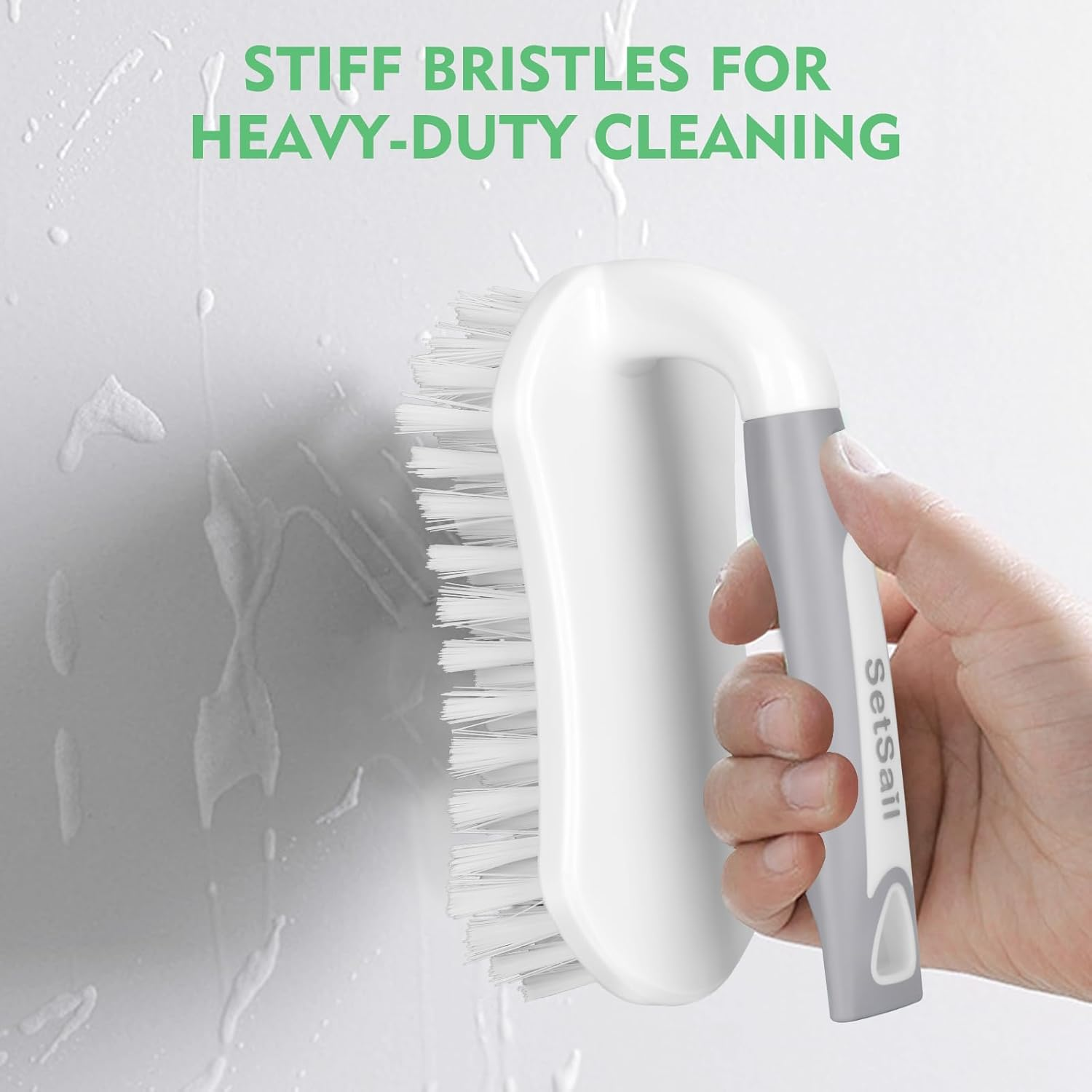 Setsail Scrub Brush, Heavy-Duty Scrub Brushes for Cleaning with Stiff Bristles Cleaning Brush for Shower, Bathroom, Carpet, Kitchen and Bathtub Scrubber - 2 Pack image number 4