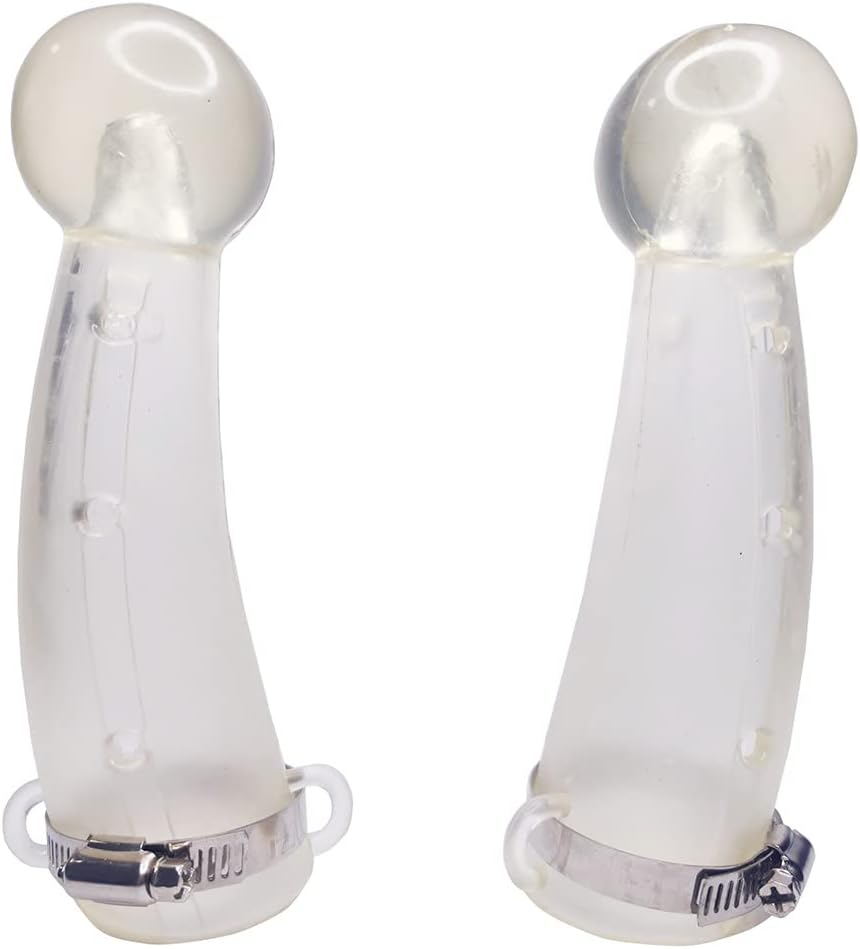 QIQIRO Small Size Silicone Goats Calf Cattle Bull Cow Horn Cover Anti-Fight Protective Cover Cow Horn Protector round Cornered With image number 5