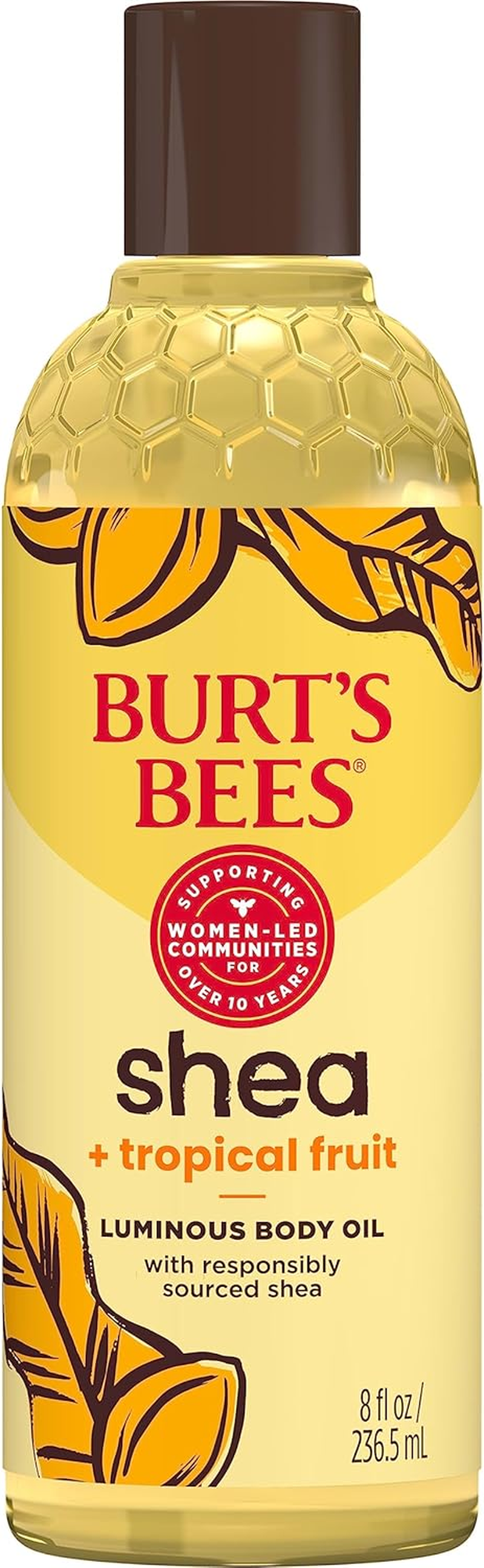 Burt'S Bees Shea + Tropical Fruit Luminous Body Oil, Non-Greasy, Antioxidant Rich for Glowing Skin, Non-Irritating, Natural Origin Skin Care, 8 Oz. image number 5