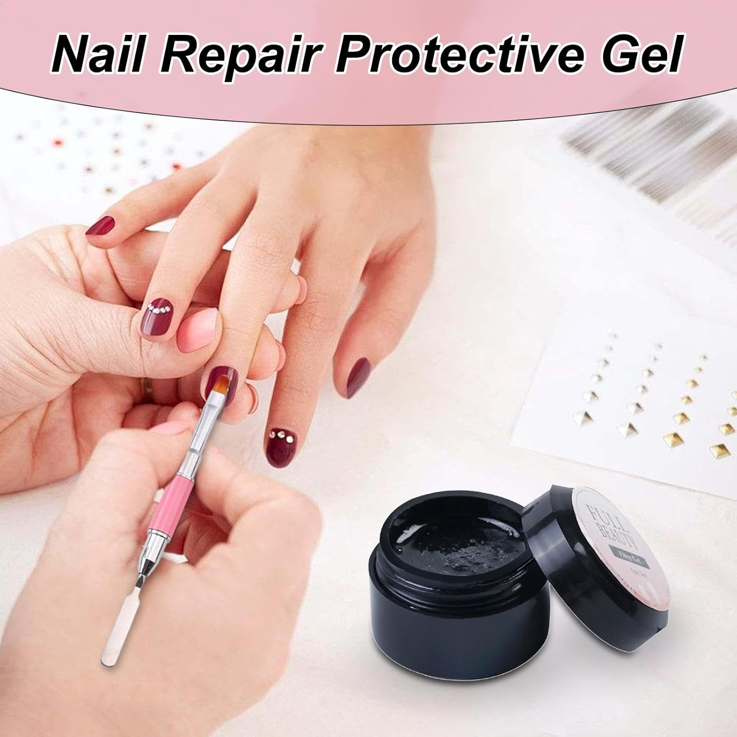 Lmyit Nail Repair Glue for Broken Natural Nails, Nail Protector for Damaged Nails, Manicure Supplies, Fingernail Strengthener, Instantly Fill In, Fix Cracks