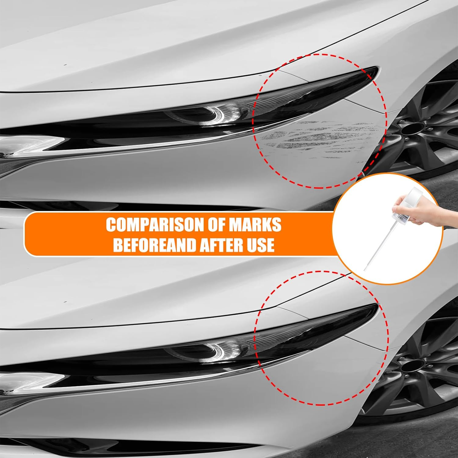 46V Soul Red Crystal Metallic Tricoat Touch up Paint for Mazda, Car Paint Pen Scratch Repair Two-In-One Touch up Paint, Premium Car Scratch Remover for Deep Scratches image number 5