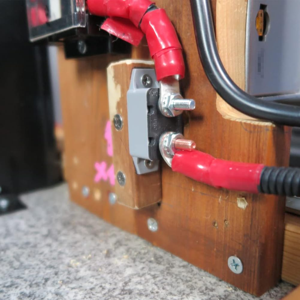 Ampper DC 12V - 24V Automatic Reset Circuit Breaker with Cover Stud Bolt for Automotive and More (30A, 2Pcs) image number 4