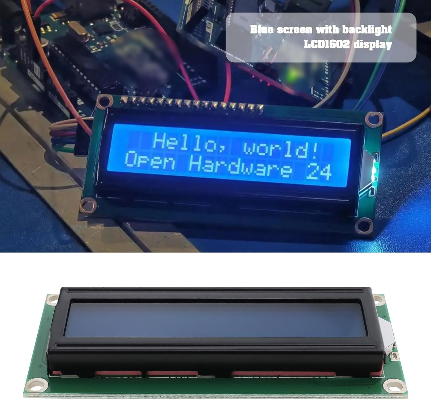 Ecsing 2PCS 1602 LCD Display Module 16X2 Serial LCD Blue Background with White Text Display Board DC 5V 80X36Mm Compatible with A-Rduino Raspberry Pi