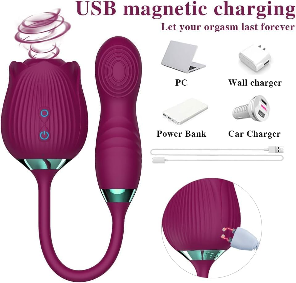 Double Use Rose Stimulation Slap Sucking Suction and Women 7 Sex Waterproof image number 4