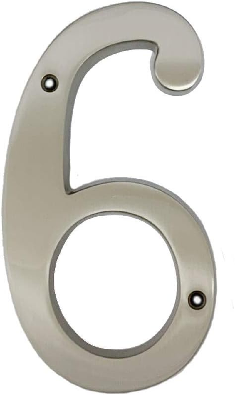 QCAA Traditional Heavy Forged Brass House Number, 6", 1, Polished Brass, Made in Taiwan