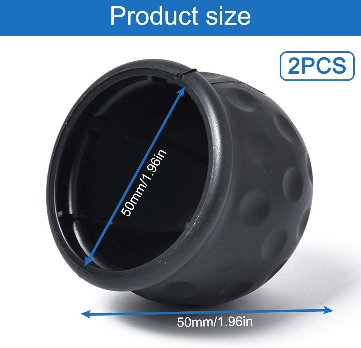 Towing Hitch Cover, Black Towing Hitch Protective Cap Rubber Cover Towing Hitch Trailer Ball Cover Ball Head Protective Cover for Trailers (Spherical) Pack of 2 image number 1