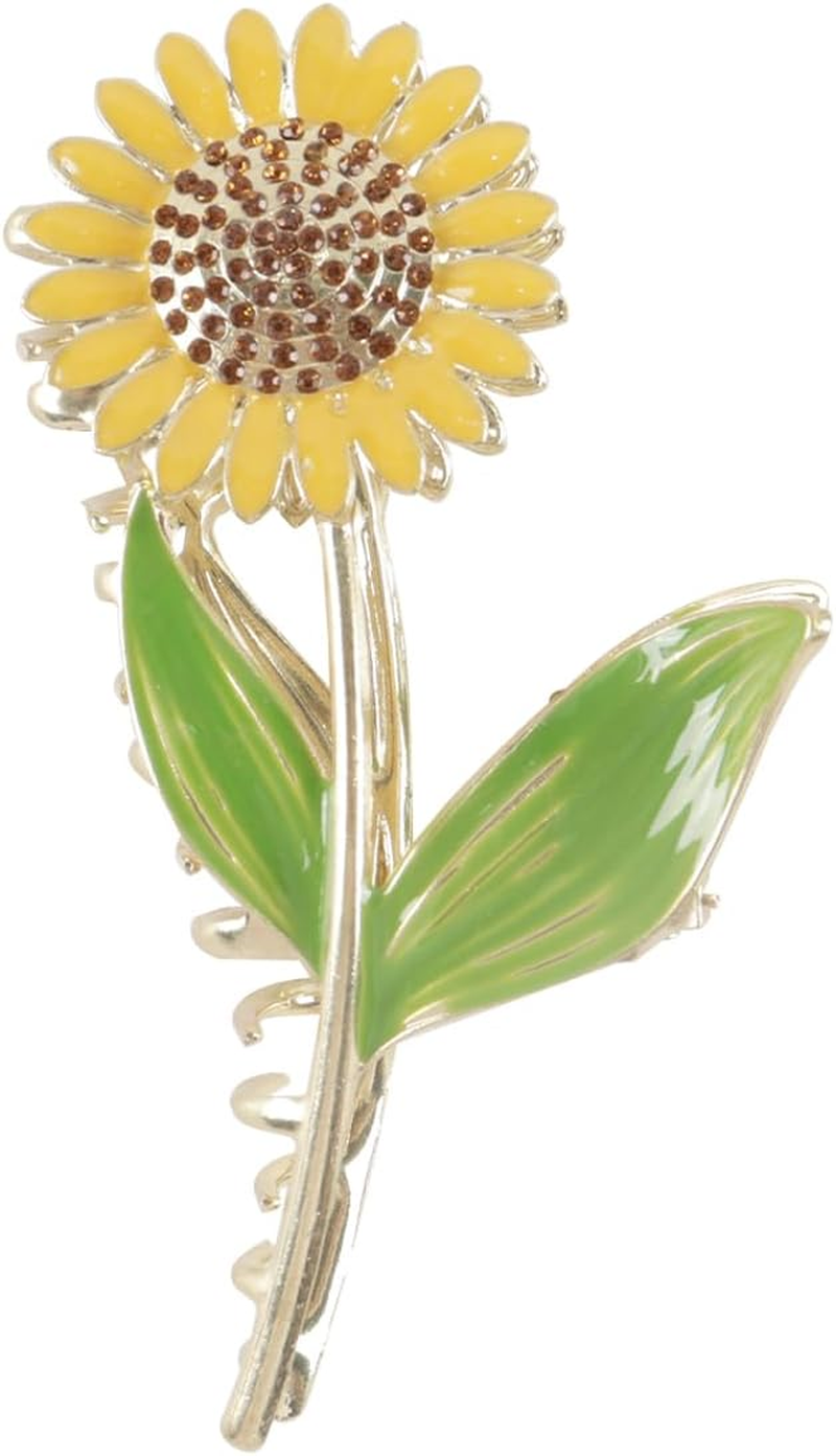 Hoite Sunflower Hair Clips, Elegant Nonslip Hair Clips Fashion Flower Shaped, Long Thick Thin Curly Gift for Women image number 1