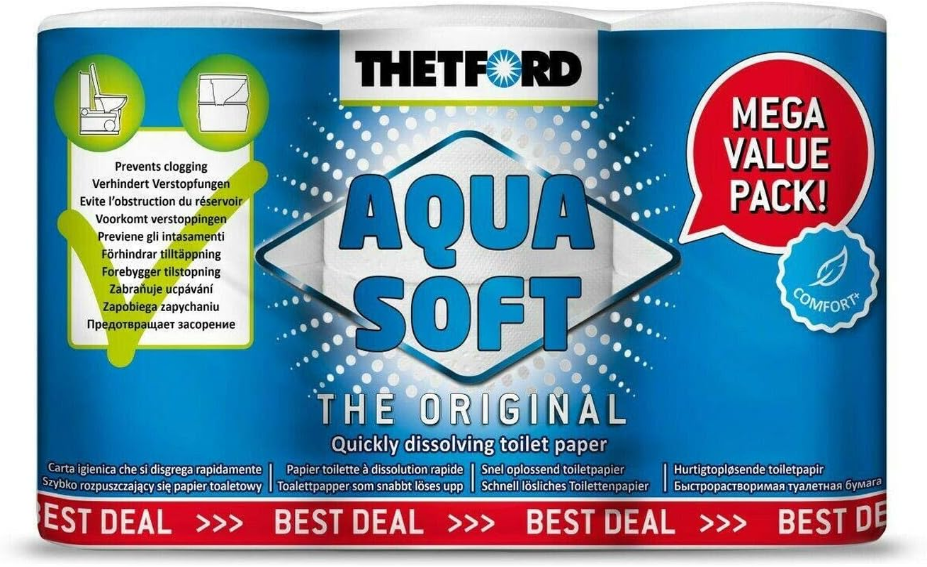 Thetford Aqua Soft Toilet Paper Roll (Pack of 6)