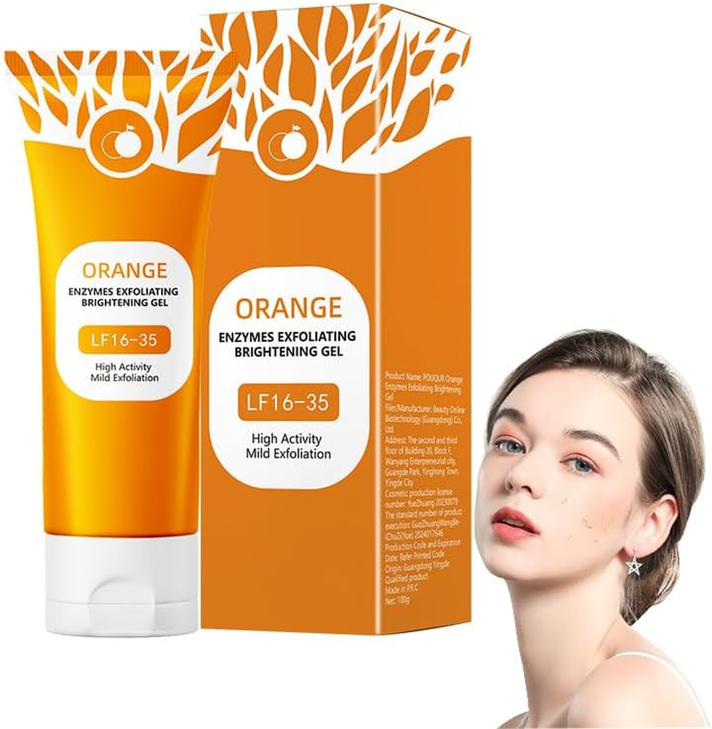 Orange Exfoliating Gel, 2025 Upgrade Orange Facial Exfoliate Gel, Deep Pore Orange Peeling Scrub, Remove Blackheads Moisturize Cleansing for All Skin Types (1Pack)