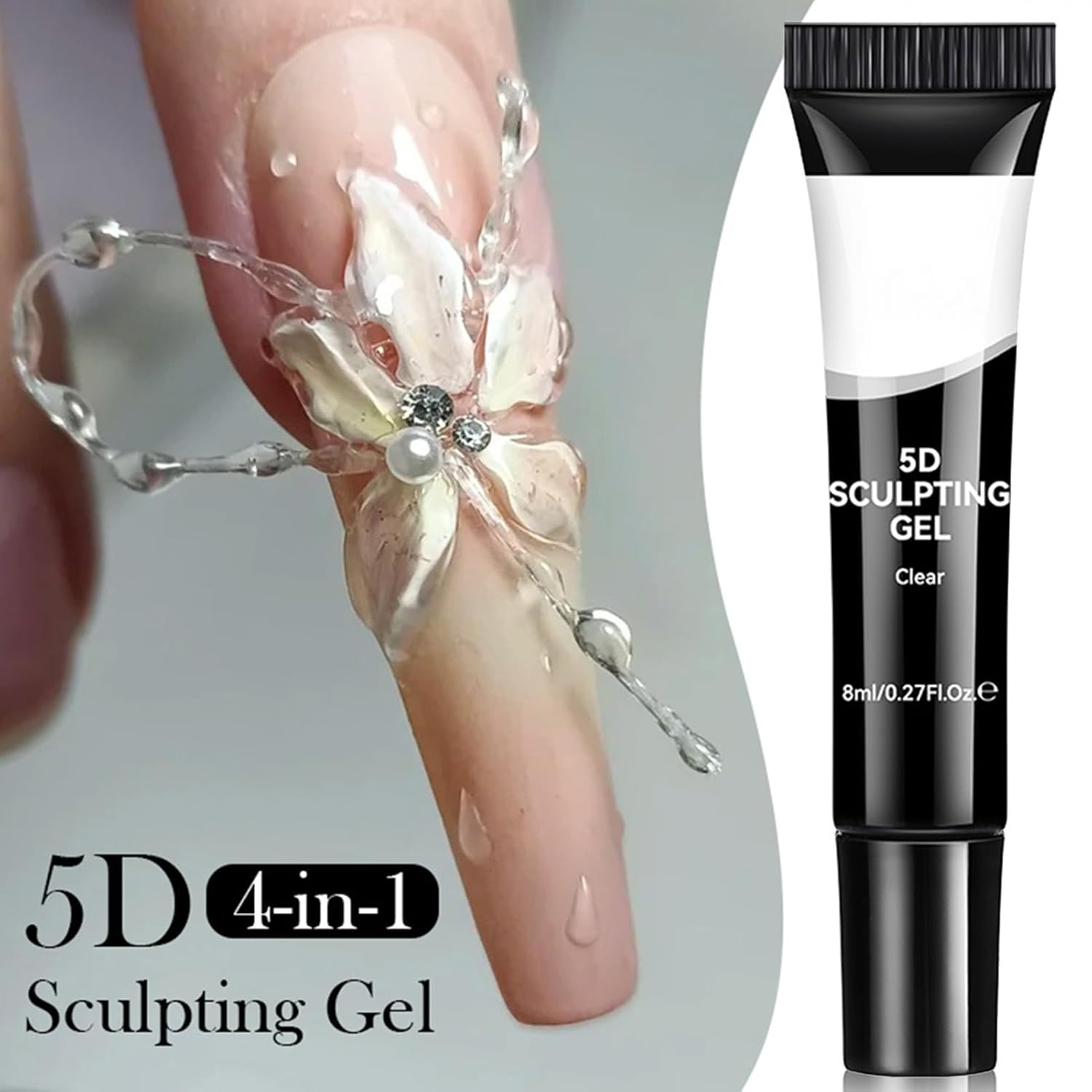 Sculpting Nail Gel | Clear 5D Fingernail Art Gel | Clear Nail Sculpting Molding Glue for Women Girls Beginners Professionals Salon Home Party Wedding Halloween Christmas image number 5