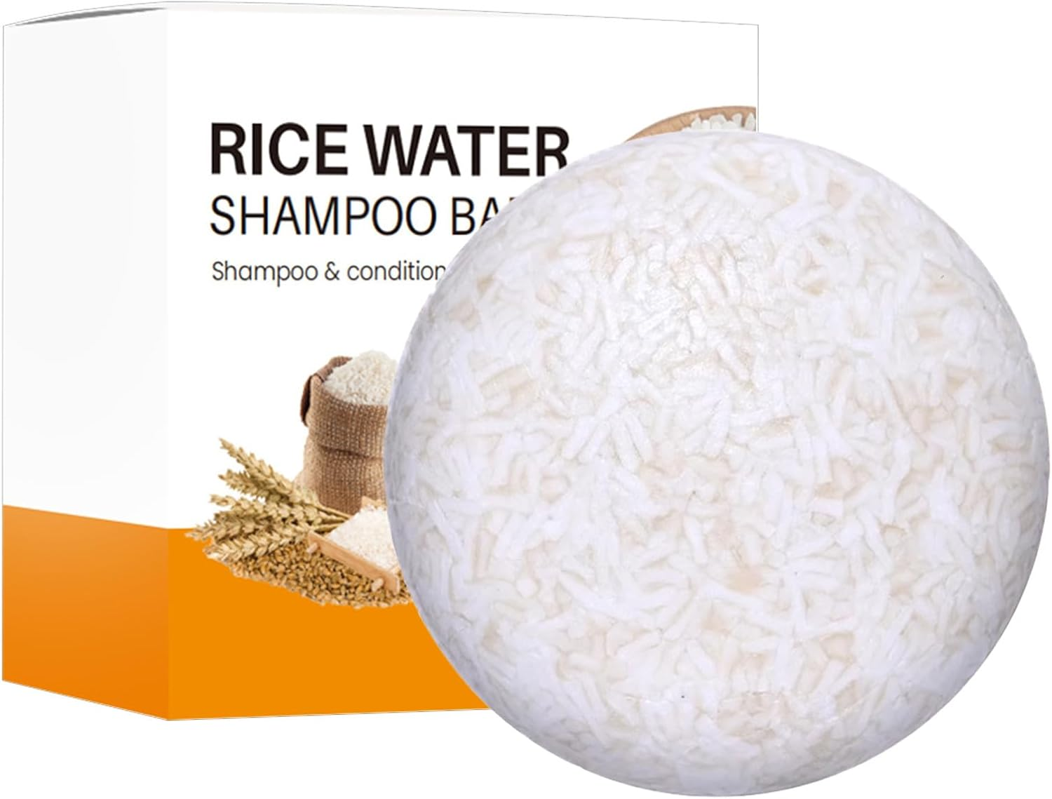 Rice Bar Shampoo - Natural Organic Rice Soap for Hair Growth | Cleansing Solid Shampoo and Conditioner Bar, Oil Control Nourishing Hair Care for Most Hair Types Pouxa
