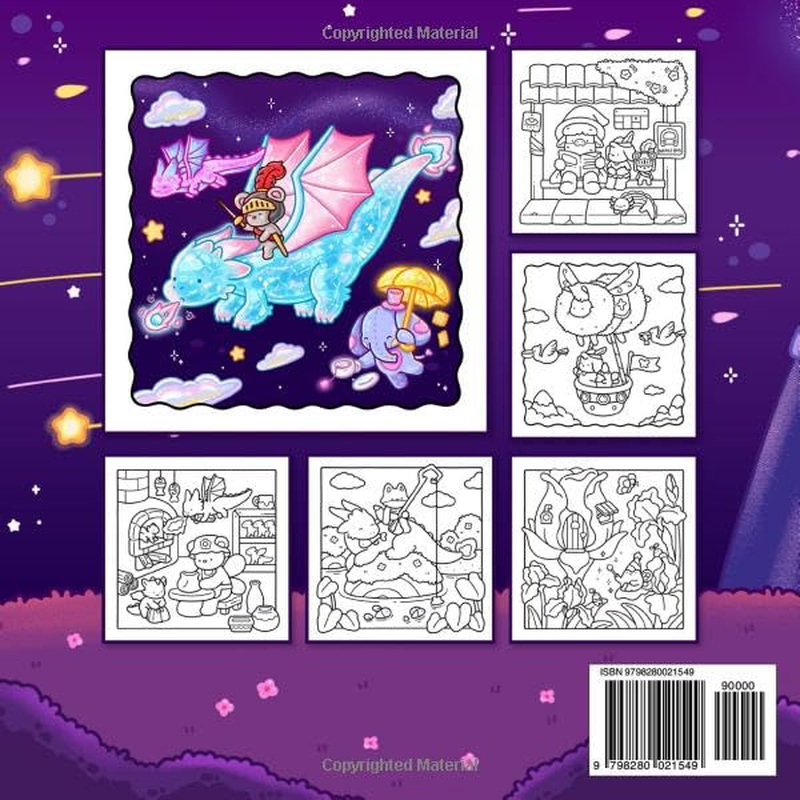 Fantasy Land: Coloring Book for Adults and Teens Featuring Little Friends in Magical World with Cute Cozy Moments and Funny Adventures for Relaxation