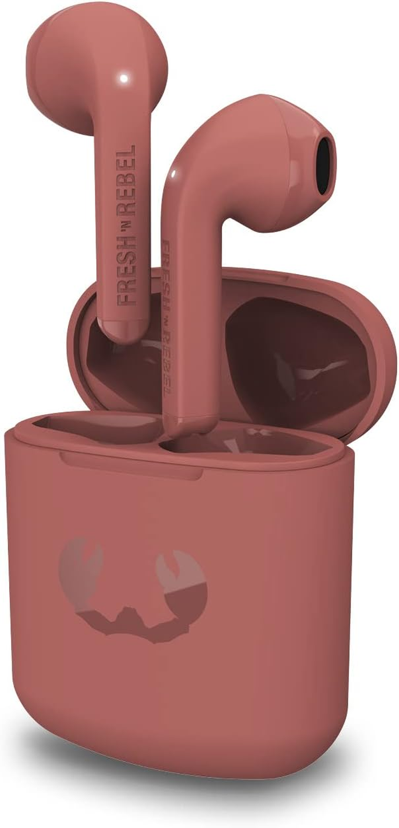 Fresh 'N Rebel True Wireless Earbuds with 24 Hours Playtime, Touch Control and Voice Assistant (Twins 1 Tip, Smokey Pink)