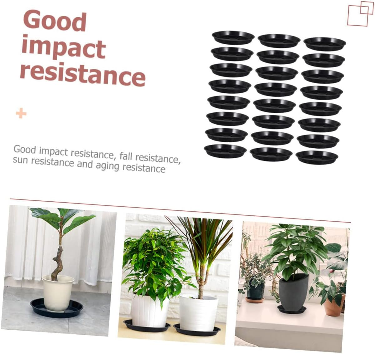 Kisangel 25Pcs Plastic Flower Pot Trays as Flowerpot Base for Indoor Plant Pot Ground Flowerpot Trays for Potted Plant