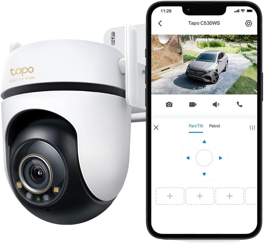Tp-Link Tapo Pan/Tilt Outdoor Security Wi-Fi Camera, Flexible Connections, 3K, Starlight Night Vision, 360&deg;, Comprehensive AI Detection, IP66, Sound & Light Alarm, SD Card, Two-Way Audio (Tapo C530WS) image number 2